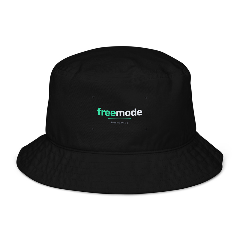 freemode wordmark bucket hat — Black