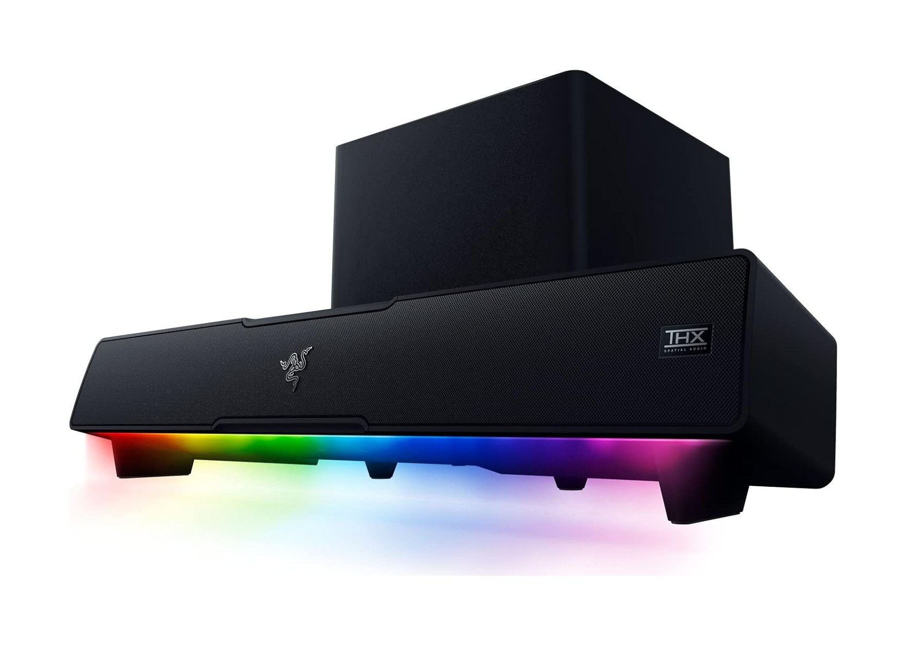 Razer gaming soundbar and subwoofer