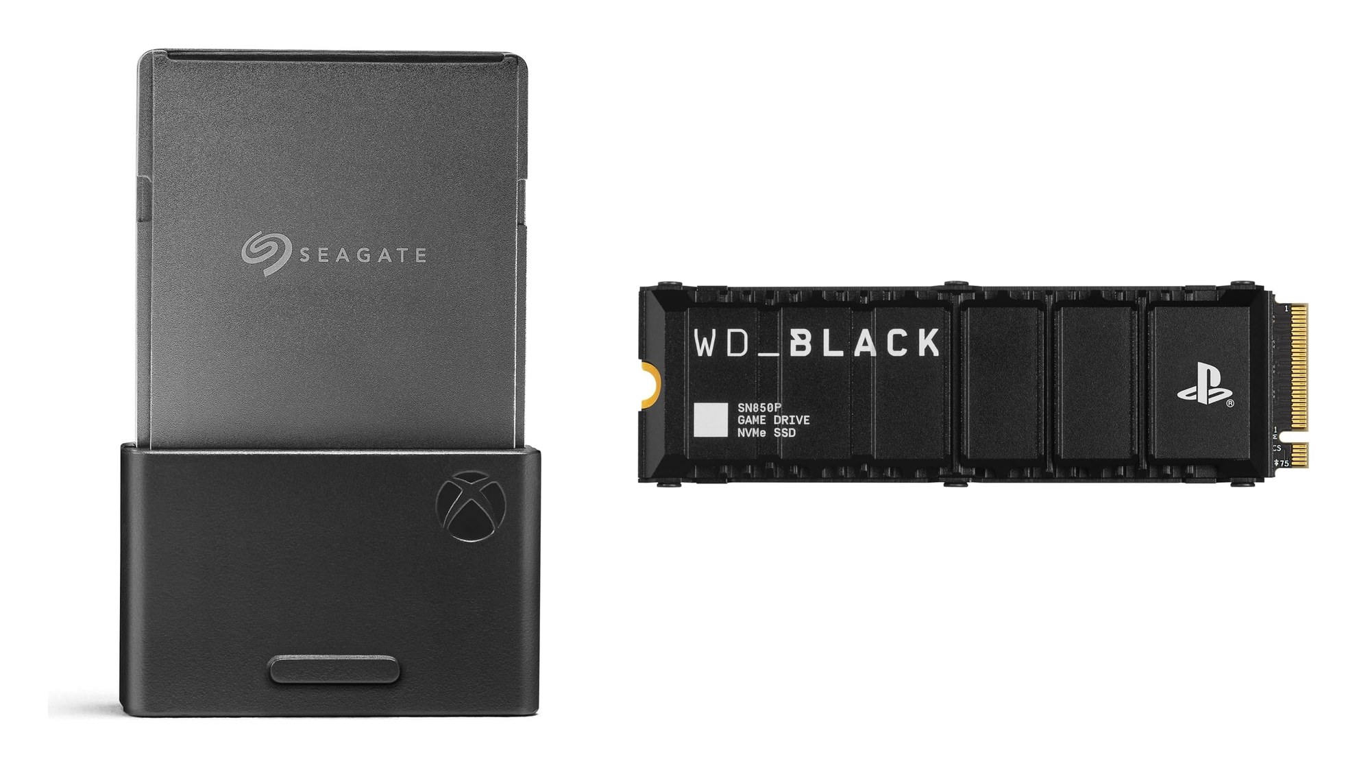 Seagate Xbox storage expansion card and WD_BLACK SN850P PS5 NVMe SSD